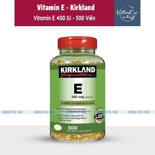 Viên uống bổ sung Vitamin E Kirkland Signature của Mỹ 400 IU 500 viên [CHÍNH HÃNG]