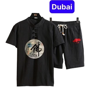 BỘ THỂ THAO NAM CHỮ PHÚC CỔ TÀU, ĐỒ BỘ QUẦN ÁO MÙA HÈ CỘC TAY VẢI ĐẸP CAO CẤP- DUBAI FASHION