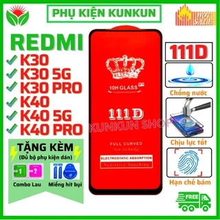 Kính Cường Lực Xiaomi Redmi K30/ K30 5G/ K30 PRO/ K40/ k40 5G/ K40 PRO -Full màn hình 111D - Độ cứng 10H - Chống vỡ tốt