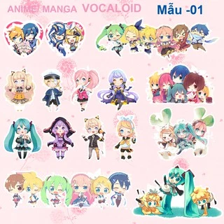 Sticker/ hình dán  anime Vocaloid nhân vật Hetsune Miku - RINLEN (nhiều mẫu)