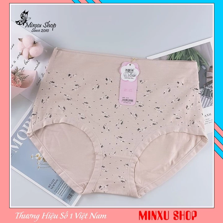 Quần lót trung niên, quần lót cạp cao ôm bụng dáng rộng thời trang cho bà, cho mẹ vải cotton mềm mát Minxu shop 3110