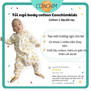 (Bd02)Túi ngủ cho bé body xuân hè cotton 1lớp CONCHIMkids