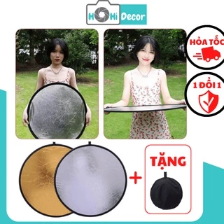 Tấm Phản Quang Chụp Ảnh Thời Trang, Miếng Hắt Sáng Chụp Hình Sản Phẩm 2 Trong 1, 60cm Gấp Gọn - HoHi Decor