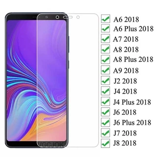 Ốp điện thoại kính cường lực 9D an toàn cho Samsung Galaxy A6 A8 J4 J6 Plus 2018 J2 J8 A7 A9 2018