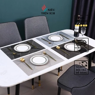 Placemat tấm lót bàn ăn, miếng lót chén đĩa phong cách hiện đại dùng trong nhà hàng, khách sạn sang trọng L08