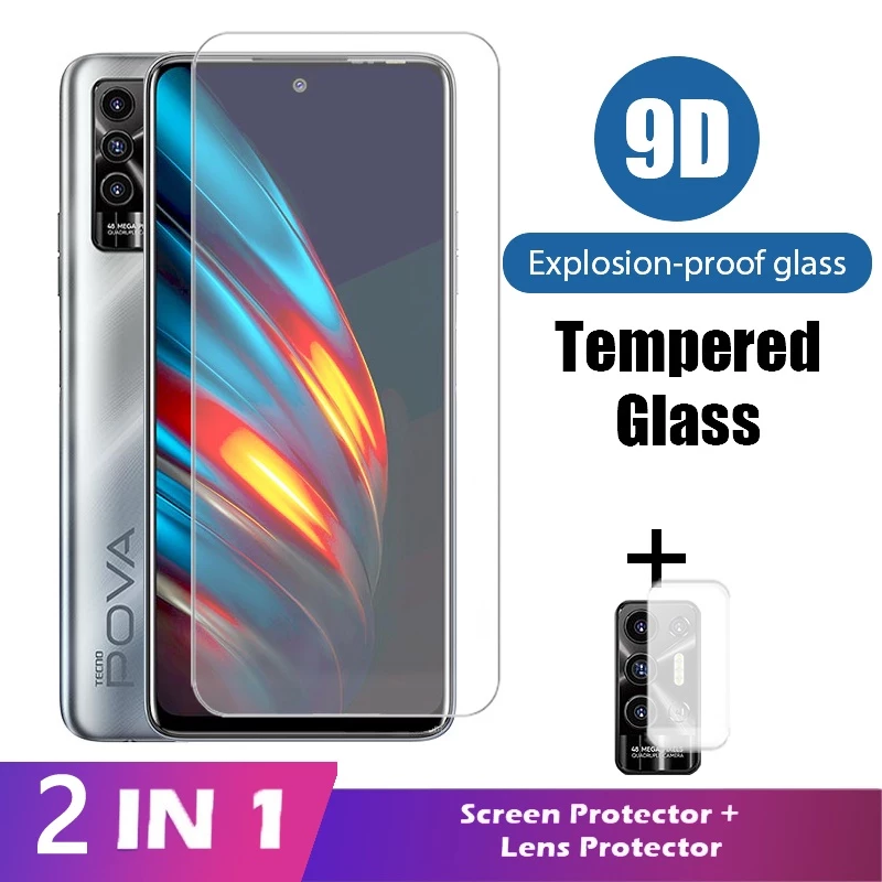 TECNO Pova2 Kính Cường Lực Bảo Vệ Camera 3 Trong 1 Cho Tecno Pova Neo 2 Neo Spark 7 7T 7P Pro Camon 18 P 18P 18i