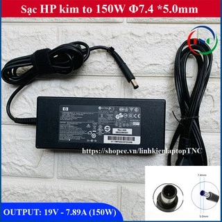 Sạc Laptop HP 150w 19.5V 7.7A chân tròn To 7.4x5.0mm thay cho HP Workstation 8570w 8560w 8540w (Adapter HP 150w)