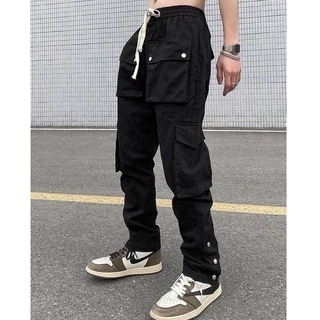 Quần Button Cargo Pant kaki cực ngầu ( túi hộp & 3 cúc bấm ) kiểu dáng Streetwear