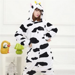 Bộ đồ ngủ hóa trang hình con bò sữa dành cho người lớn/ trẻ em tiệc Halloween