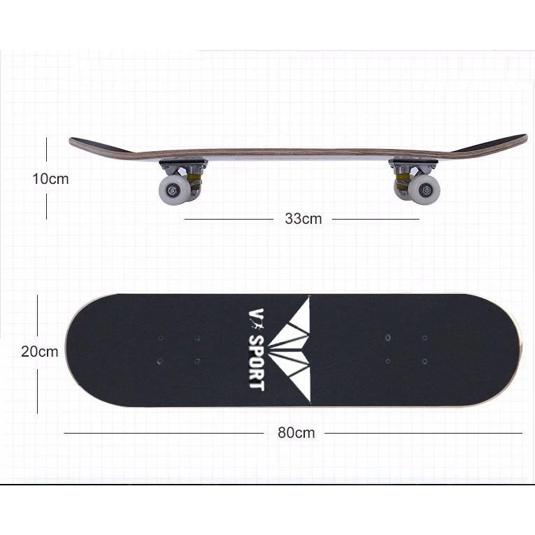 Ván trượt thể thao, ván trượt người lớn, ván trượt skateboard 80 cm