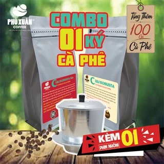 1kg Cà phê Culi Robusta MỘC VÀ CÓ BƠ Phú Xuân Coffee - Cafe bột rang xay pha phin gu đậm đắng