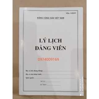 Lý lịch đảng viên Mẫu 1 - HSDV ( 2 quyển)