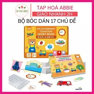 Đồ chơi học liệu bóc dán cho bé gồm có 36 trang nhiều chủ đề