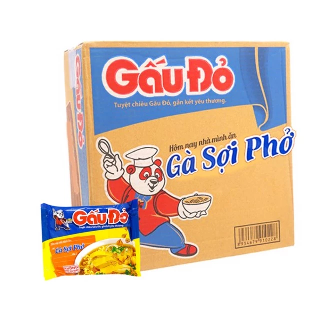 Thùng 30 gói mì Gấu đỏ gà sợi phở 64gr / gói