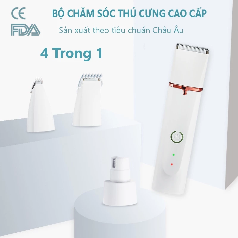 Tông Đơ Cạo Lông Chó Mèo Chuyên Dụng 4 In 1 Vesion 2022, Bộ Cắt Tỉa Lông Chó Mài Móng Chân Chó Mèo Tỉa Lông Bàn Chân Chó