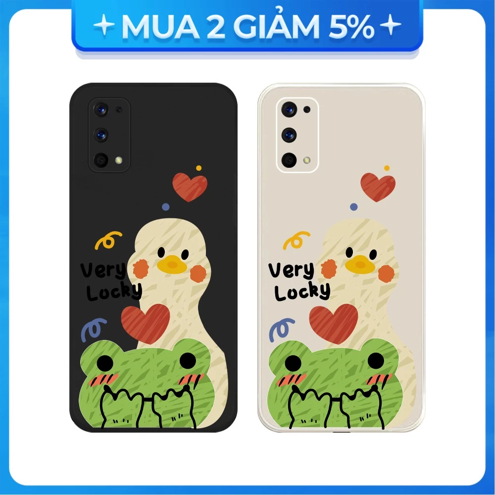 Ốp lưng cạnh vuông Realme C1/Realme C12/Realme 5i/...viền bảo vệ camera hình Ếch vịt