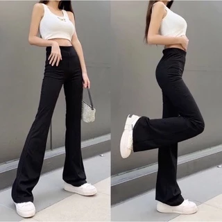 Quần cotton ống loe co dãn 4 chiều, Quần legging cạp cao ống vẩy Bigsize