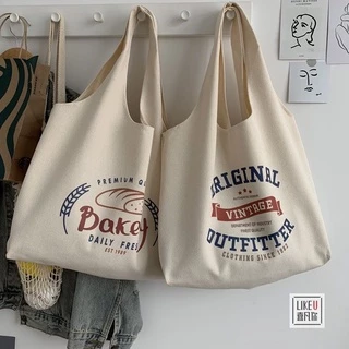 Túi tote vải canvas cao cấp đeo vai đi học đi chơi phong cách unisex giá rẻ