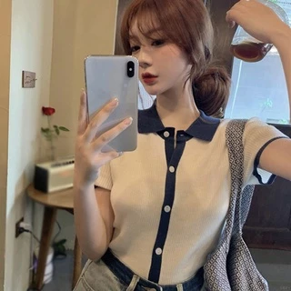 Áo Cardigan dệt kim ngắn tay thời trang mùa hè trẻ trung cho nữ