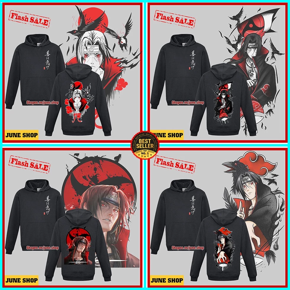 Áo Hoodie Anime, Áo Naruto in hình Uchiha Itachi mẫu mới 2022 đẹp nhất, cực ngầu