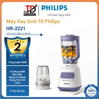 Máy Xay Sinh Tố Philips HR2221 - Công suất 700W Xay Đá , Xay Hạt - Bảo Hành Chính Hãng 2 Năm