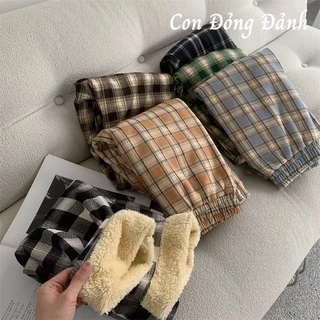 [ORDER] Quần Ca Rô Nữ Ống Rộng Lót Bông - Quần Bông Nữ Siêu Ấm Con Đỏng Đảnh VQ002