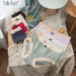 Quần lót nữ viền su lạnh màu trơn thoáng mát, đáy cotton kháng khuẩn – Micha QL02