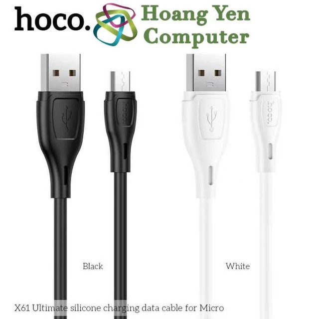 [1M] Cáp Sạc MICRO USB Hoco X61 Dây Silicon Mềm Dẻo Chống Cháy Dài 1M - BH 6 Tháng - Hoàng Yến Computer