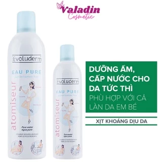 Xịt khoáng EVOLUDERM Atomiseur Eau Pure Cấp Ẩm Cho Da 150ml/400ml Chai xịt khoáng