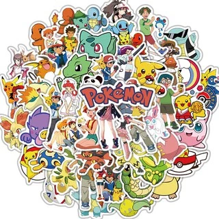 50pcs Pokémon Stickers Pikachu petsJapanese cartoon anime Stickers for Graffiti Stickers Water Cup Notebook Mobile Phone Luggage laptop toy Stickers PVC Waterproof Stickers