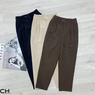 Quần baggy lệch khoá quần tây chín tấc cạp cao lưng chun có bigsize 87 cân_BG01