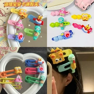 [Beautiful Magpie] Kẹp Tóc Bằng resin Hình SpongeBob SquarePants Gửi Ngôi Sao Lớn Dễ Thương Ngọt Ngào Làm Quà Tặng Cho Bé Gái