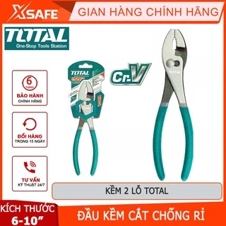 Kềm mũi trượt TOTAL Kìm 2 lỗ kích cỡ dài 6-8-10 inch, đen bóng, sử dụng phổ biến trong ngành công nghiệp - [XSAFE]