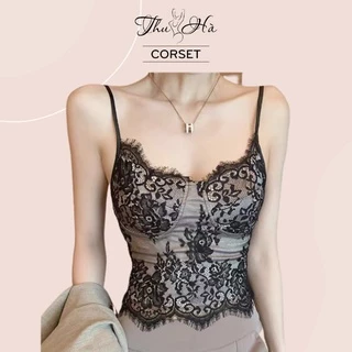 Áo corset bra ren dáng dài kiểu Pháp, cổ điển, sexy quyến rũ gợi cảm CAO CẤP