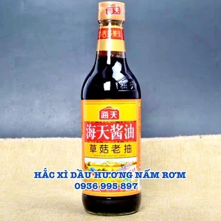 Hắc xì dầu hương nấm rơm (Xì dầu đen) Hải Thiên - Chai 500ml