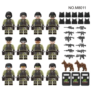 Bộ Đồ Chơi Lắp Ráp Mô Hình Cảnh Sát Thành Phố Hồng Kông Minifiguresm8011