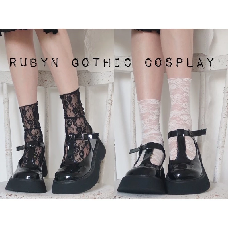 [Sẵn]🔅Tất lolita ren thêu hoa co giãn, tất cosplay ren09