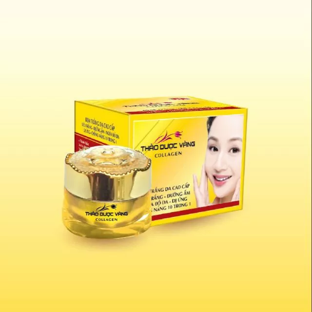 THẢO DƯỢC VÀNG COLLAGEN KEM TRẮNG DA CAO CẤP SIÊU TRẮNG - DƯỠNG ẨM - NGỪA ĐỎ DA - DỊ ỨNG - CHỐNG NẮNG 10 IN 1