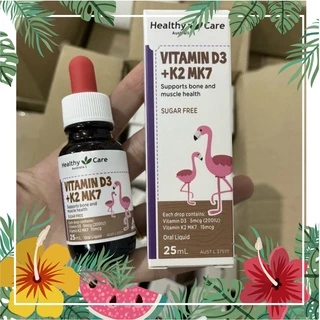 Vitamin D3 + K2 MK7 Healthy Care, Úc, Lọ 25ml (D3K2 HealthyCare)