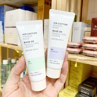 Kem Lót Kiềm Dầu Và Hiệu Chỉnh Tone Da The Face Shop Air Cotton Make Up Base SPF30 PA++ 35g