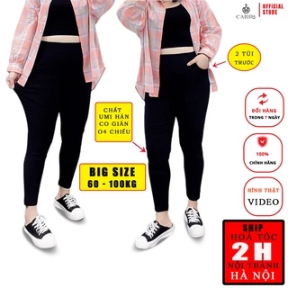 Quần legging dài nữ bigsize 60KG -100KG , chất ui hàn co giãn không bai nhão.