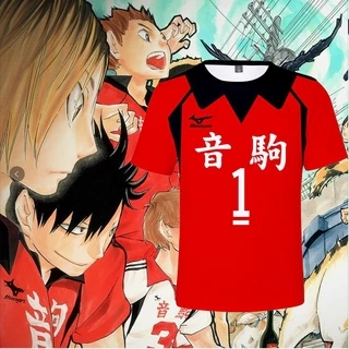 Áo phông tay ngắn in hình anime Haikyuu Nekoma