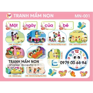 Decal mầm non - GÓC MỘT NGÀY CỦA BÉ