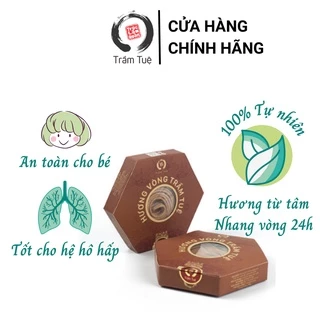 Nhang trầm hương vòng 24 tiếng, KHÔNG HÓA CHẤT, Nhang vòng trầm sạch, thơm, không đậu tàn, ít khói