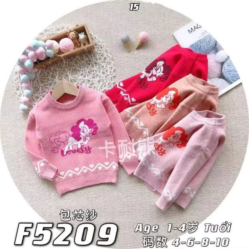 Áo len mịn bé gái hàng Quảng Châu siêu đẹp 6_16kg