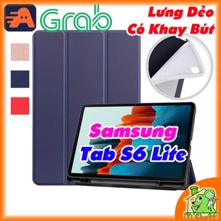 [Có Khay Bút] Bao da Samsung Tab S6 Lite 2020/2022 P615/P619 Lưng Dẻo Gấp 3 Khúc