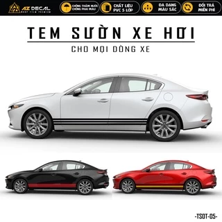 [Chọn Màu] Tem Sườn Xe Ô Tô Thiết Kế Kẻ Sọc Tinh Tế | TSOT-05 | Decal Dán Sườn Xe Ô Tô Chống Nước, Bền Màu