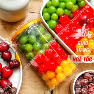 Mứt Cherry Anh Đào Giòn ( Trái Lý Xanh/ Đỏ/ Vàng/ Mix Màu ) - Lon 500gram