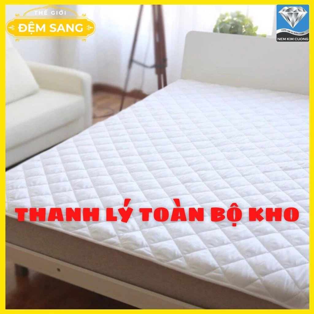 {Thanh lý] TOPPER NỆM, Tấm bảo vệ đệm cao cấp màu trắng dày 1 cm tiêu chuẩn 5 sao, hàng xuất khẩu BVD101