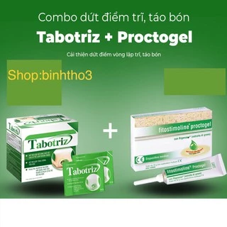 [Dùng được cho bà bầu] Tabotriz cho người bị táo bón, trĩ - combo bộ đôi tabotriz proctogel 10g (ý) 20 gói x 2g